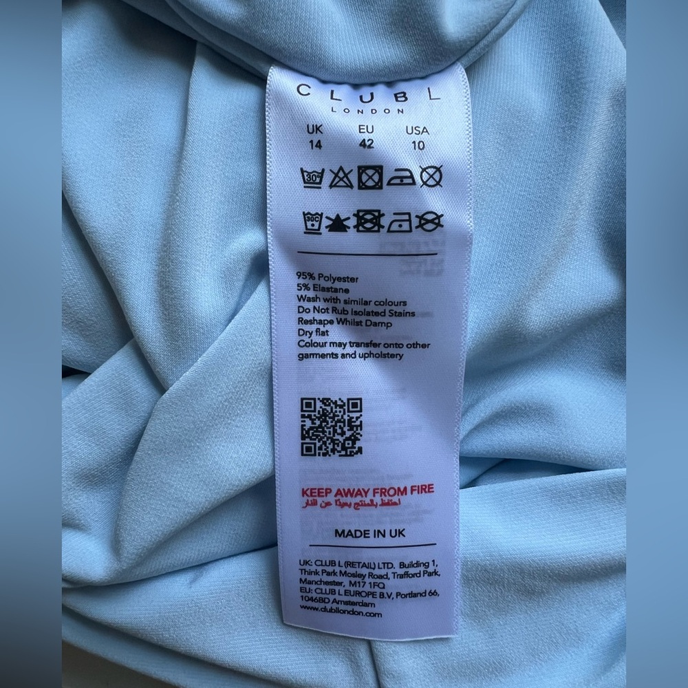 NWT Club L ‘Sheen’ Powder Blue Maternity Dress - Size US 10 - Picture 11 of 12